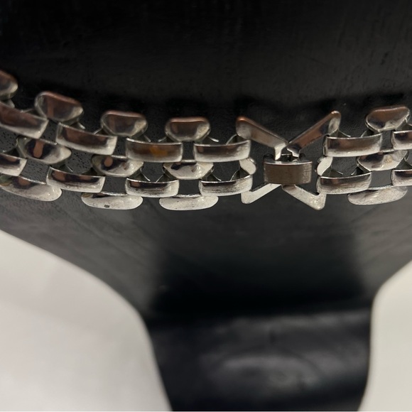 Panther Link / 5 Row Brick Link Chain Collar Necklace 17.5” - Picture 4 of 16